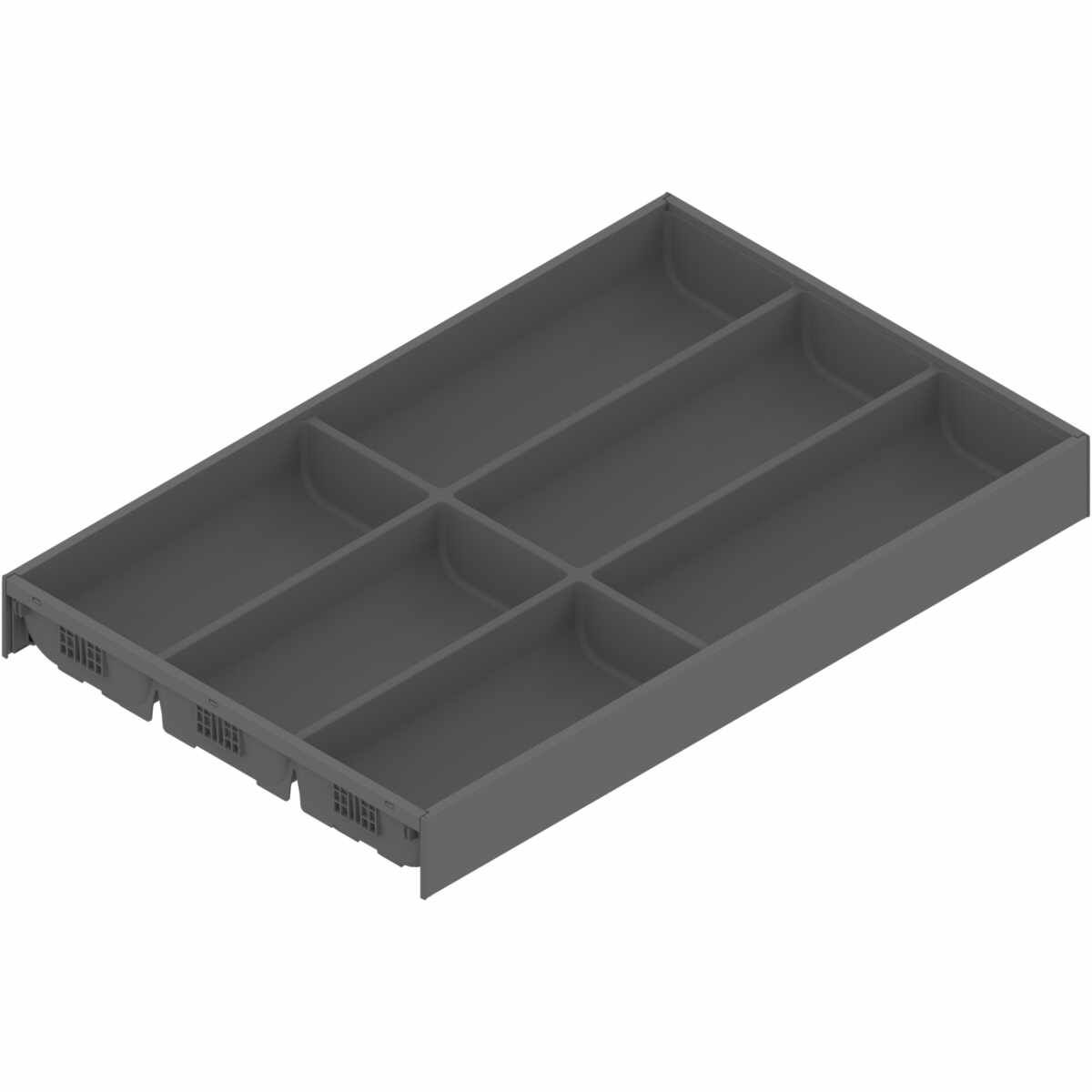 AMBIA-LINE Besteckeinsatz, für LEGRABOX/MERIVOBOX Schubkasten, Kunststoff / Stahl, 6 Besteckfächer, NL=500 mm, Breite=300 mm, oriongrau matt