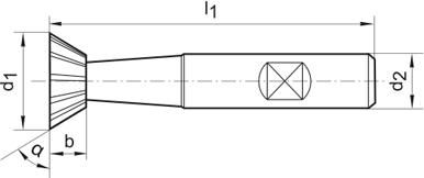 Winkelfräser DIN1833 HSSCo5 Form C 60Grad 16mmFORMAT