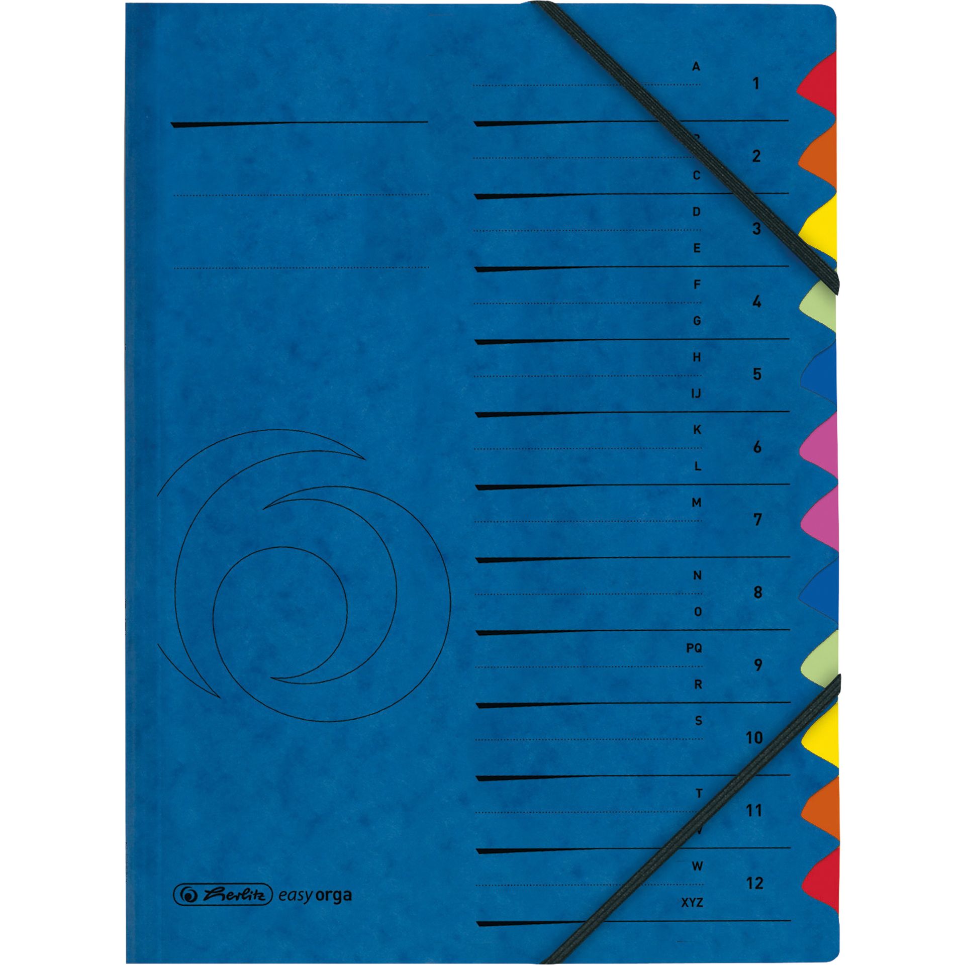 Ordnungsmappe A-Z 12 Fächer blau