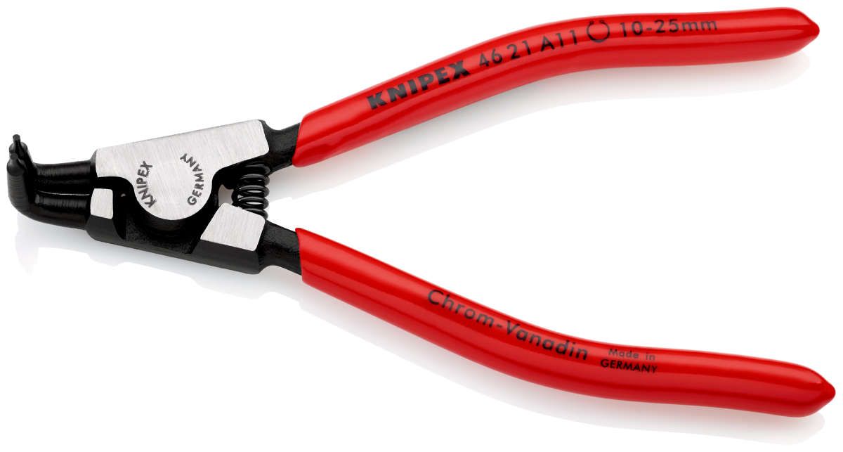 KNIPEX 46 21 A11 Sicherungsringzange für Außenringe auf Wellen mit Kunststoff überzogen schwarz atramentiert 125 mm