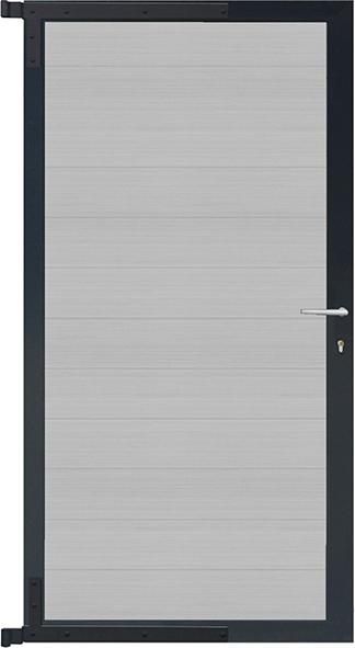 MAX-Tor-Komplettset 90 x 173 cm, Rahmen anthrazit Füllung smoke white