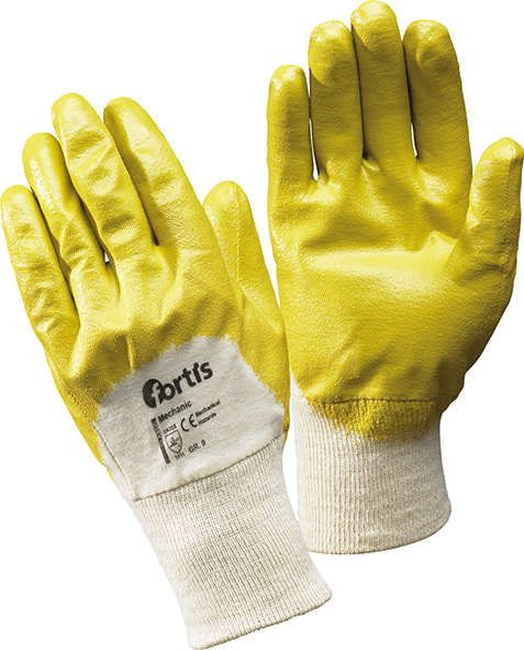 Handschuh Mechanic, Nitril,gelb, Gr.10 FORTIS