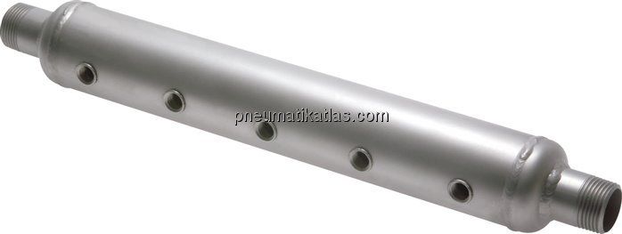 Verteilerleiste 2 x R 1"-10 x G 1/4", 1.4571