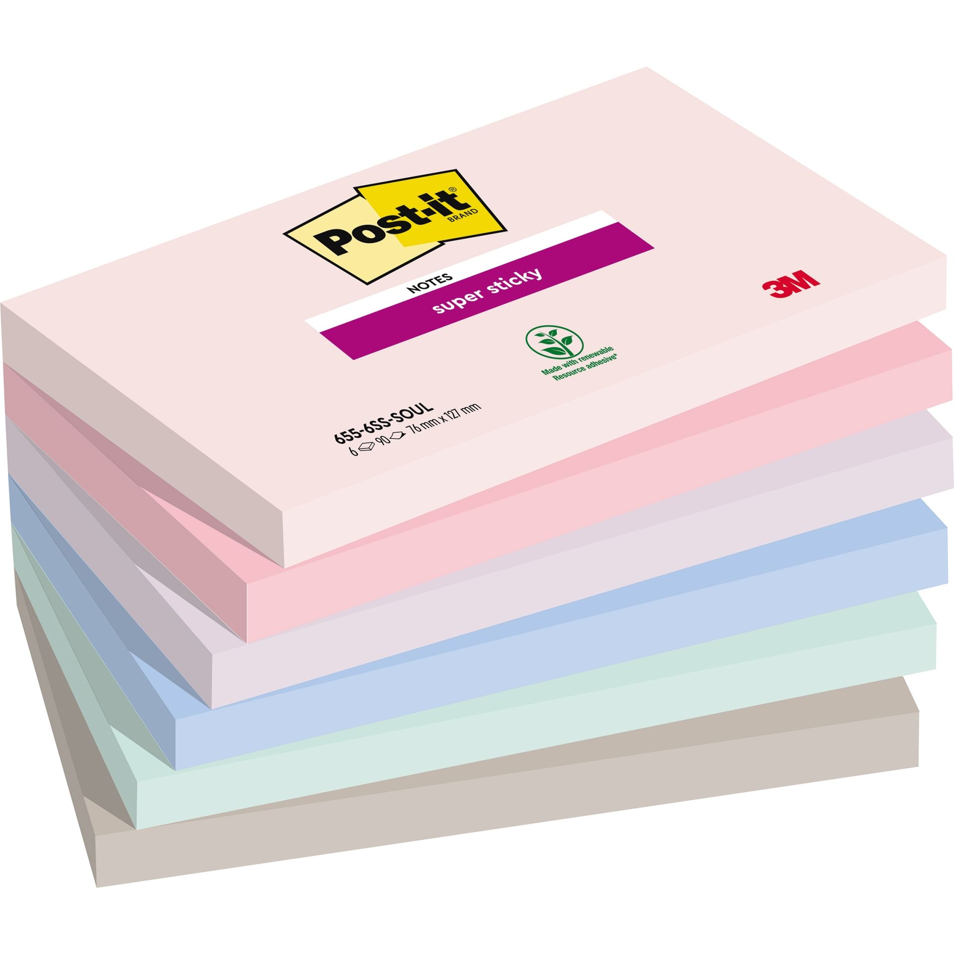 Haftnotiz Super Sticky Notes 127x76mm 6x90Bl