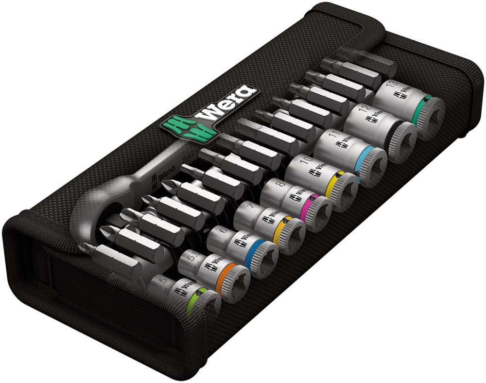 Steckschlüssel-Garnitur 1/4" ZYKLOP push 28-teilig Wera