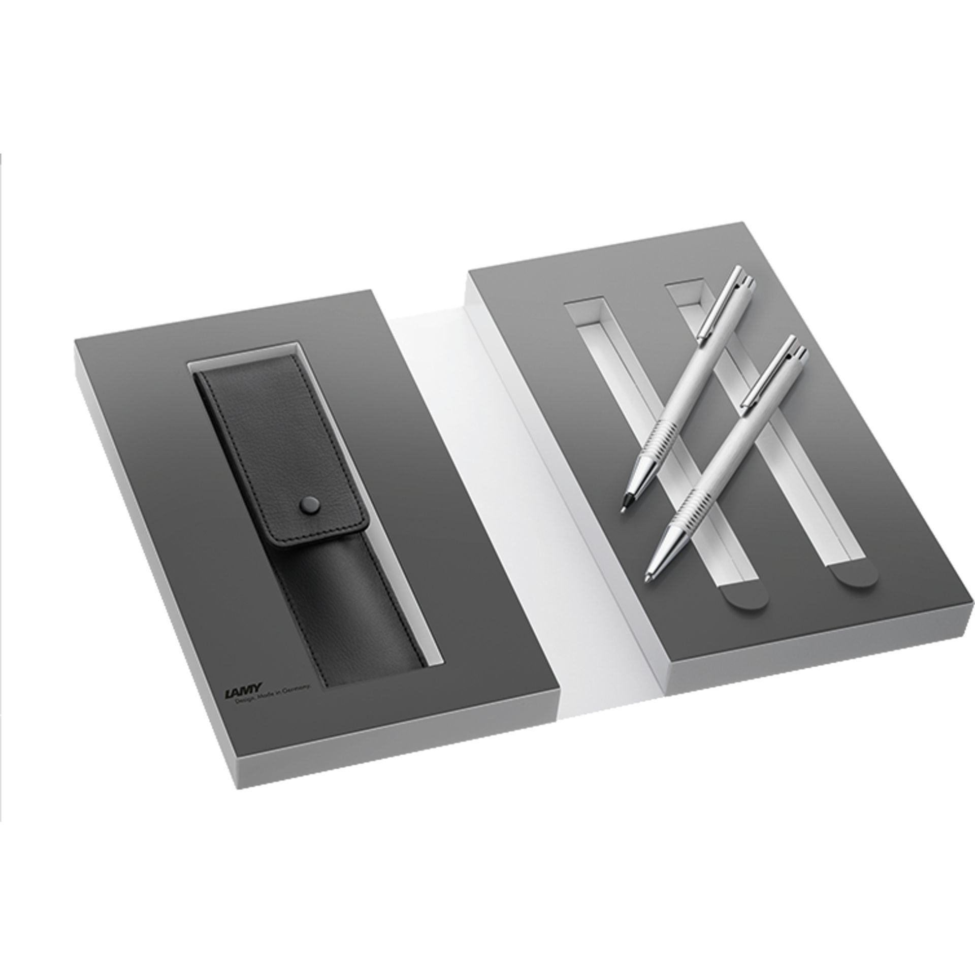 Schreibset logo brushed