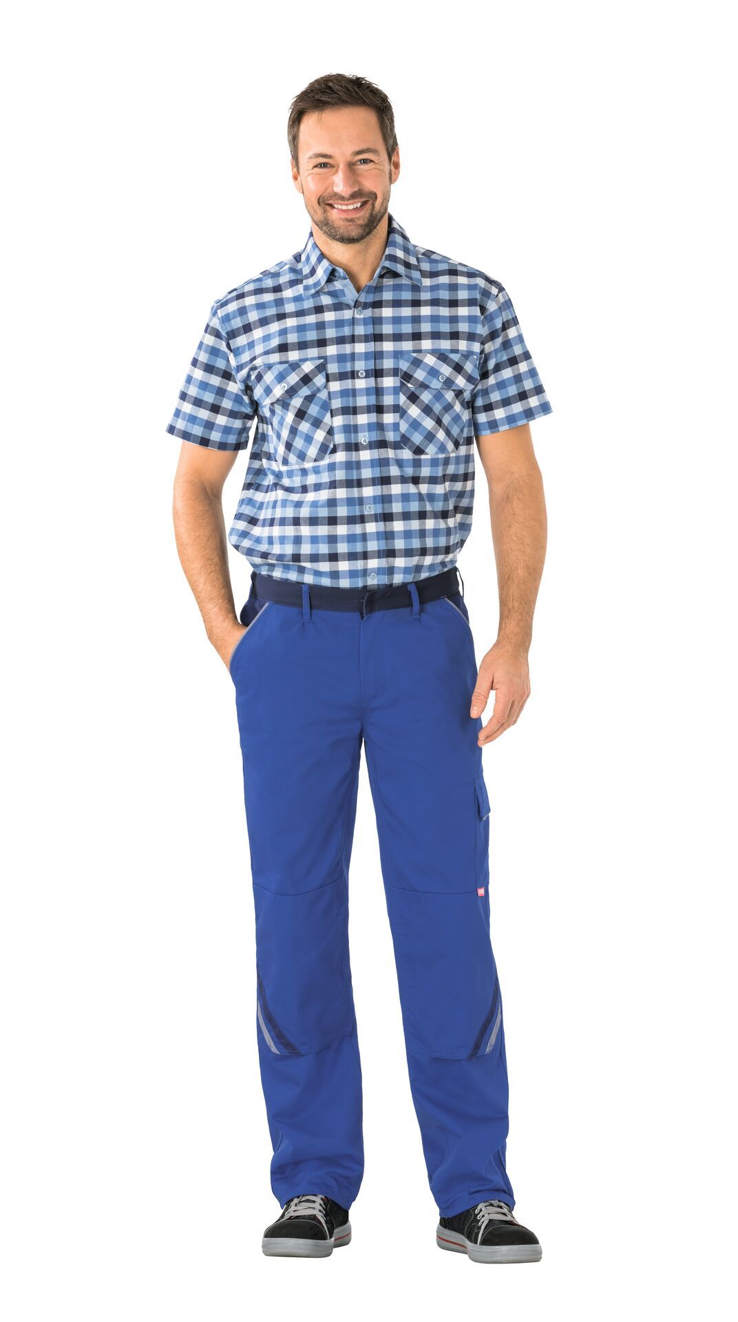 Planam Bundhose Highline kornblumenblau/marine/zink Gr. 24