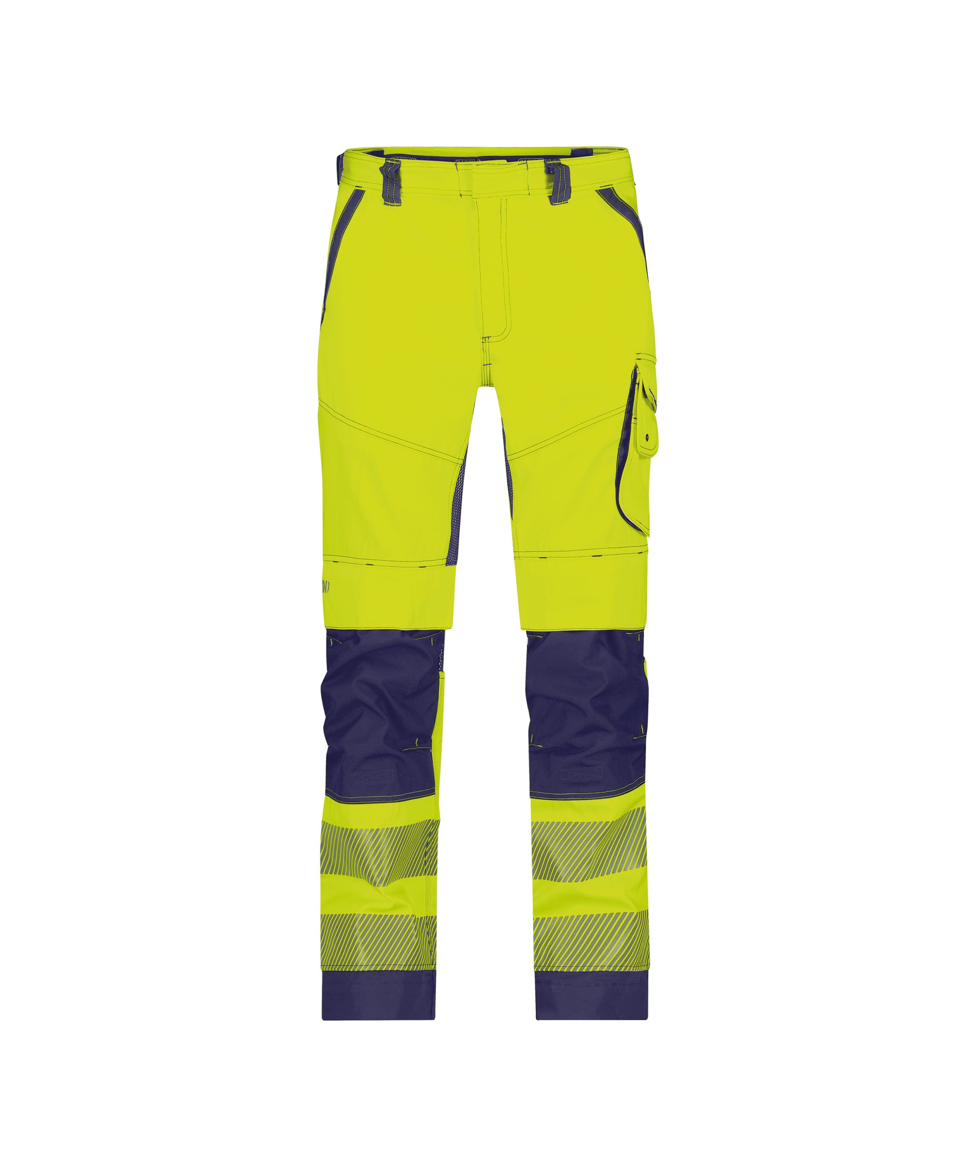 DASSY Odessa Warnschutz-Arbeitshose, Neongelb/Dunkelblau, Gr. 42