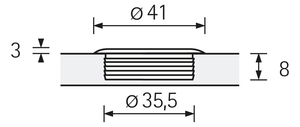 HETTICH Einsetzgriff Borgoa Ø 41 mm
