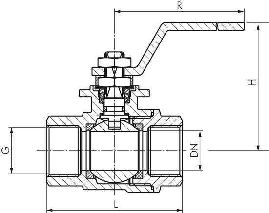 Edelstahl-Kugelhahn, DVGW, Rp 3/8", -0,9 bis 100bar