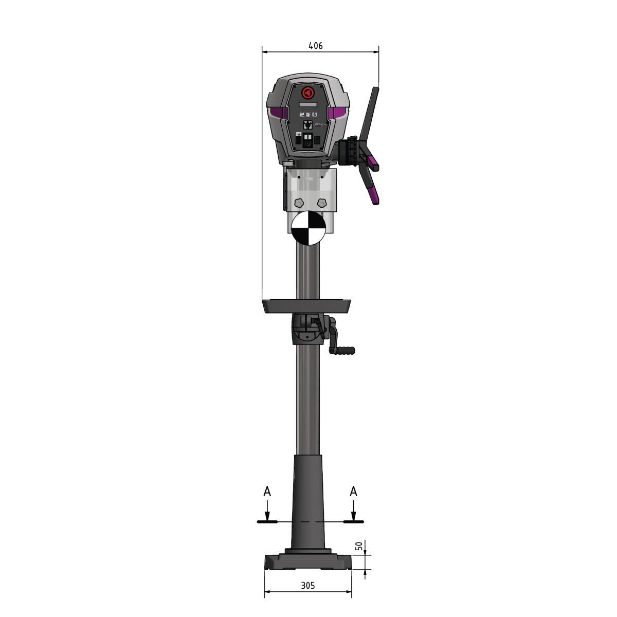 Säulenbohrmaschine Optimum OPTIdrill DP 26-F (400 V) Set