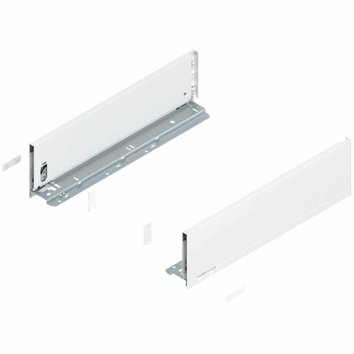 LEGRABOX Zarge, Höhe K (128.5 mm), NL=450 mm, links/rechts, für LEGRABOX pure, seidenweiß matt