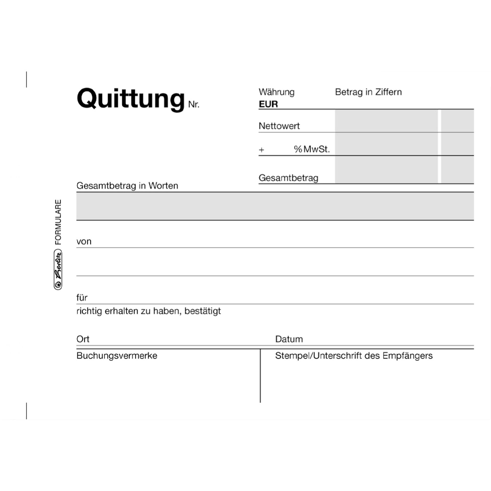 Quittungsblock 403 A6 quer Blaupapier 2x50Blatt