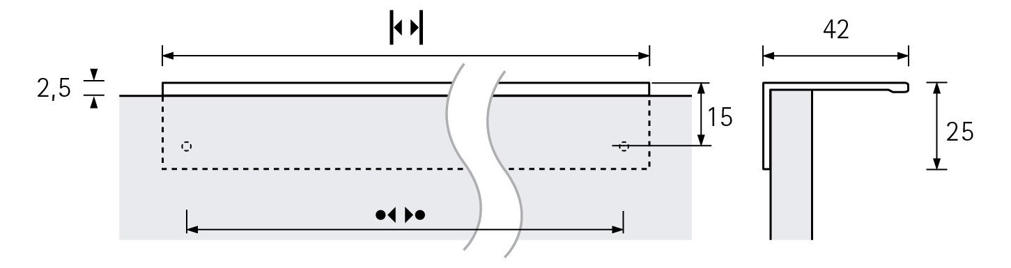 HETTICH Griffleiste Ticinum