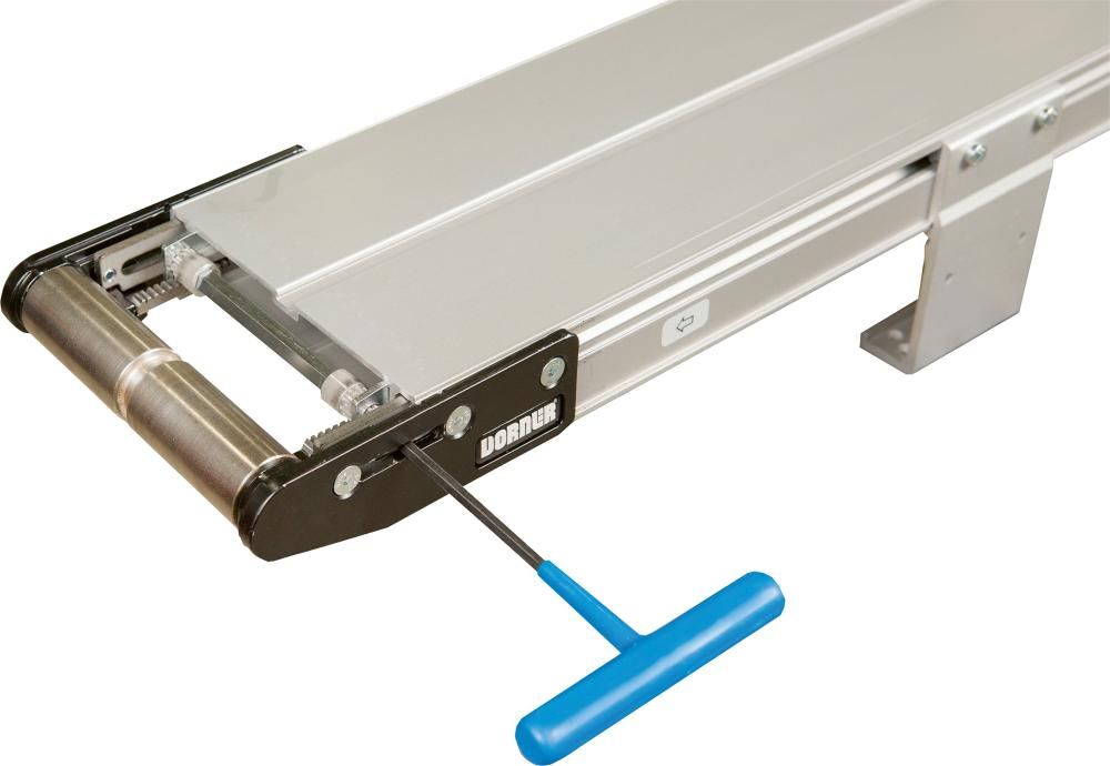 Alu-Flachförderband 2200 petrol Gurtbreite 305 mm Achsabstand 1500 mm max. Bandbelastung 30kg