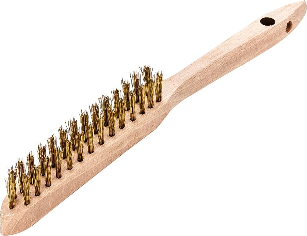 Lessmann Handdrahtbürste Messing gewellt 0,35mm