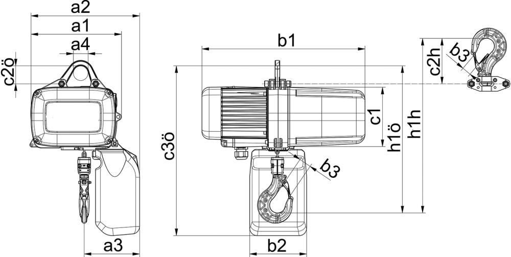 Elektrokettenzug GPM2501NF Hub 3,0 m Tragkraft 250kg