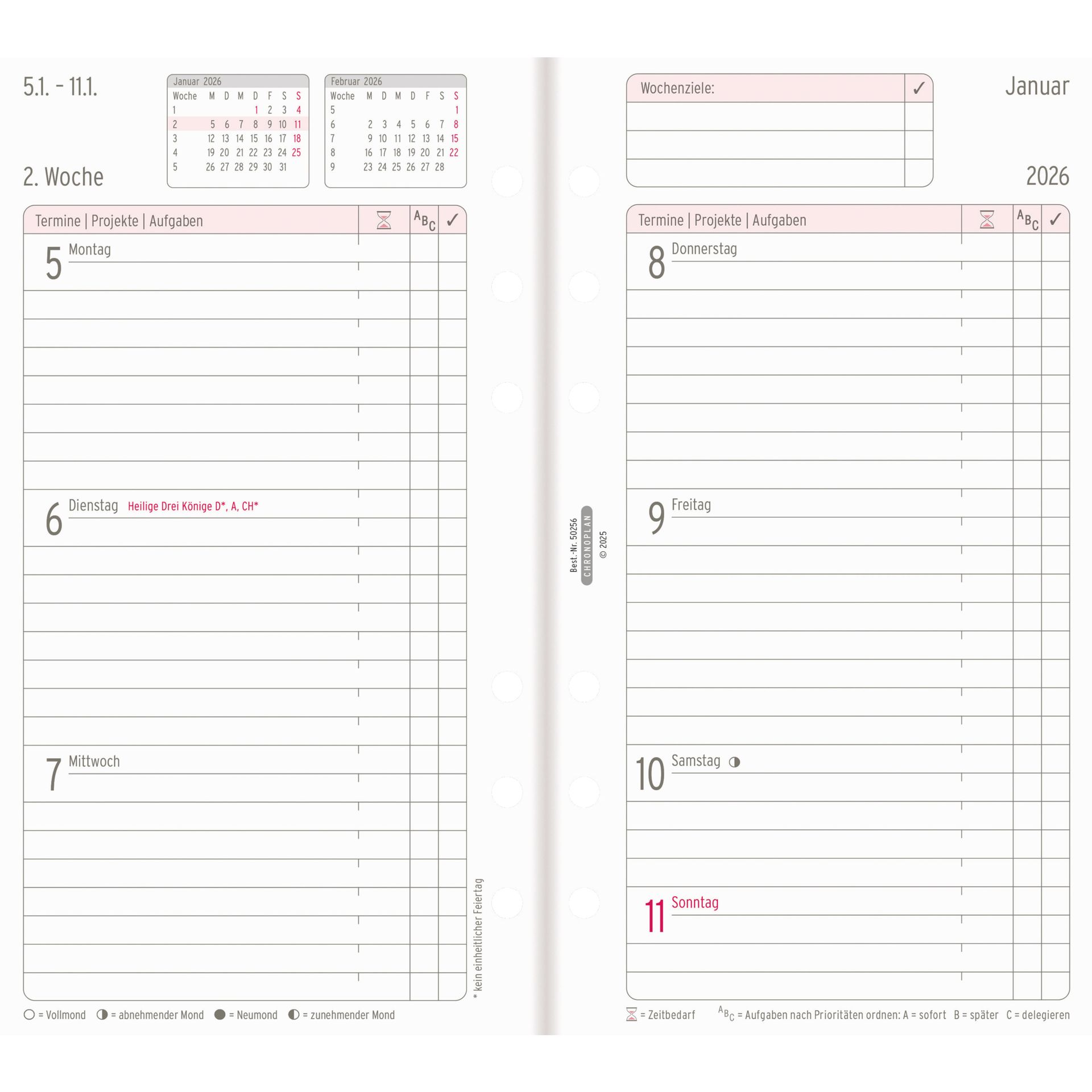 Wochenplan Midi 96x172mm 1W/2S