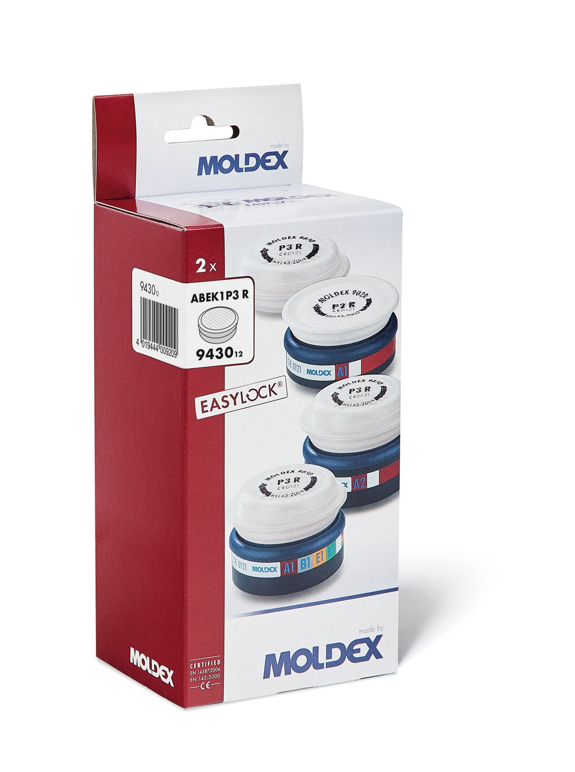 Kombifilter A1B1E1K1 P3 in Blisterverpackung, für Serie 7000 + 9000, EasyLock®, organische Gase, anorganische Gase, Saure Gase, Ammoniak und Partikel  in Blisterverpackung (2 Stück)