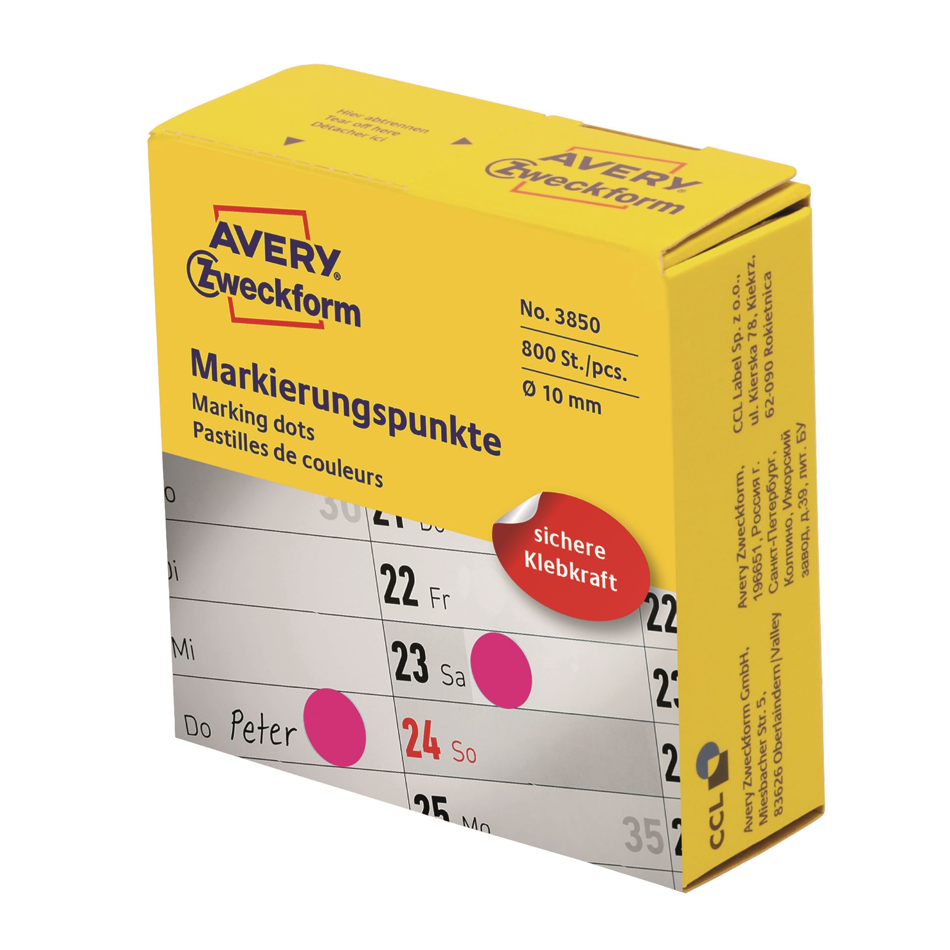 Markierungspunkt 10mm magenta 800 St./Pack.