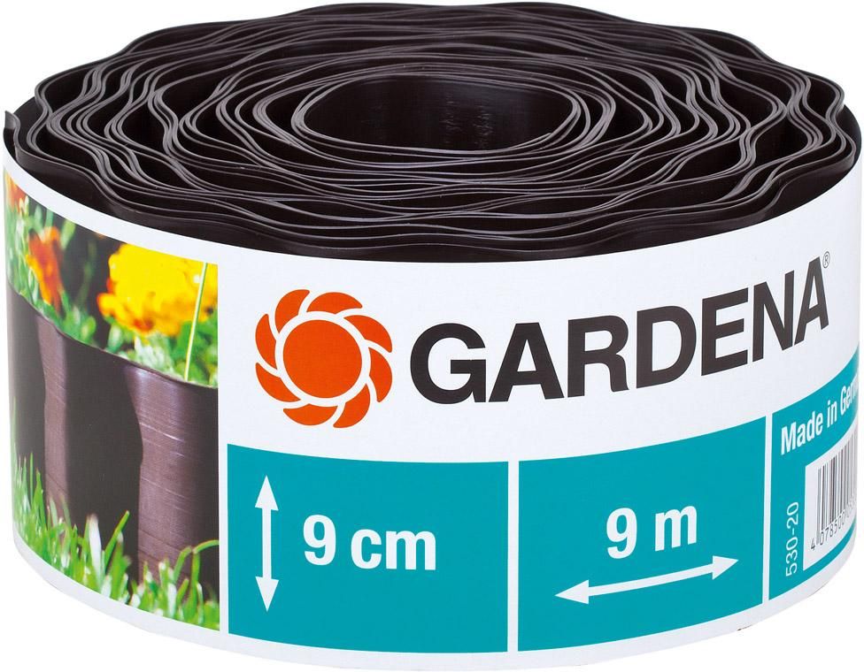 Beeteinfassung braun 9 cm hoch X 9 m lang Gardena