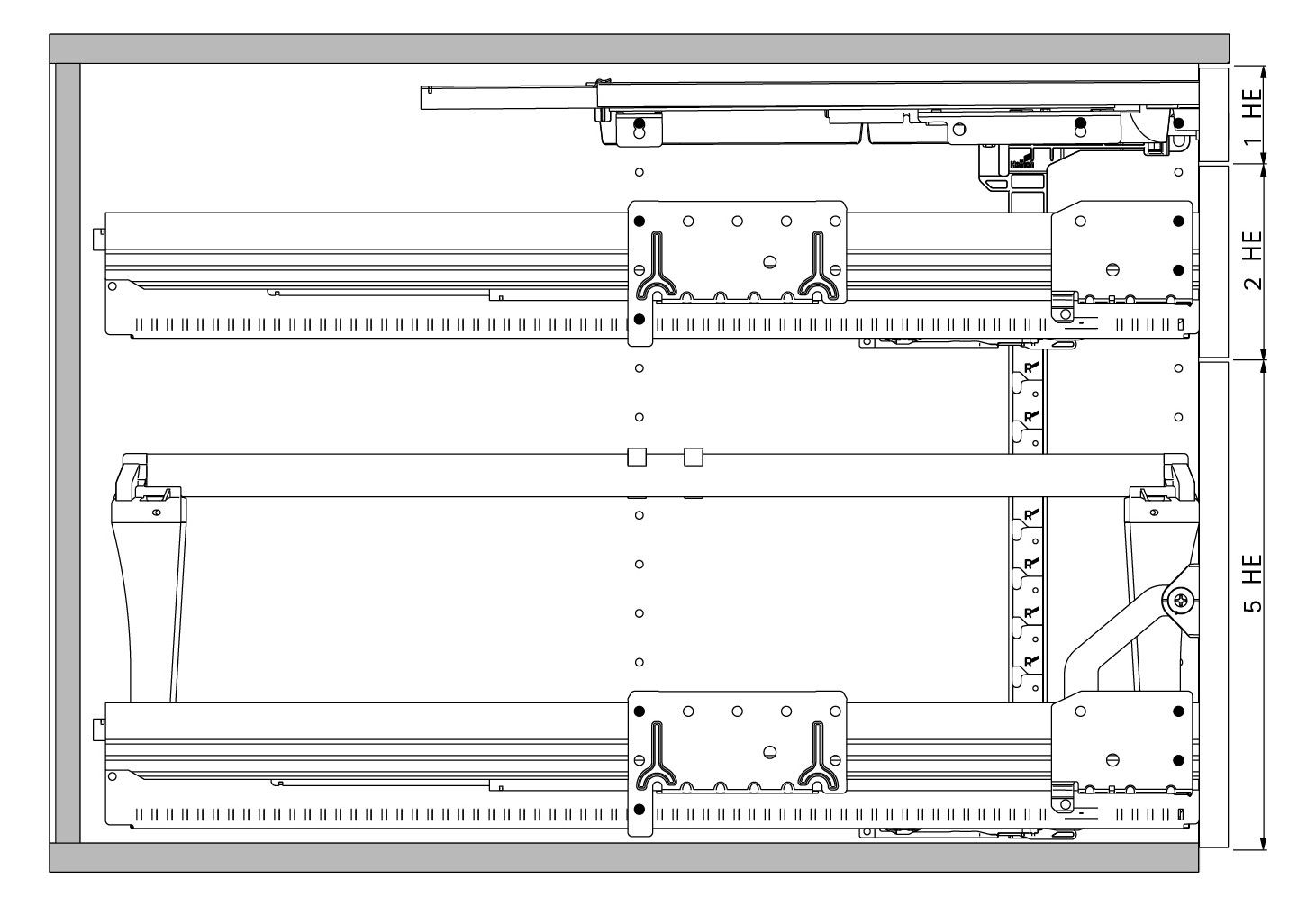 HETTICH Container-Set mit Voll- und Überauszügen