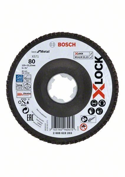 Bosch X-LOCK Fächerschleifscheibe X571 Best for Metal