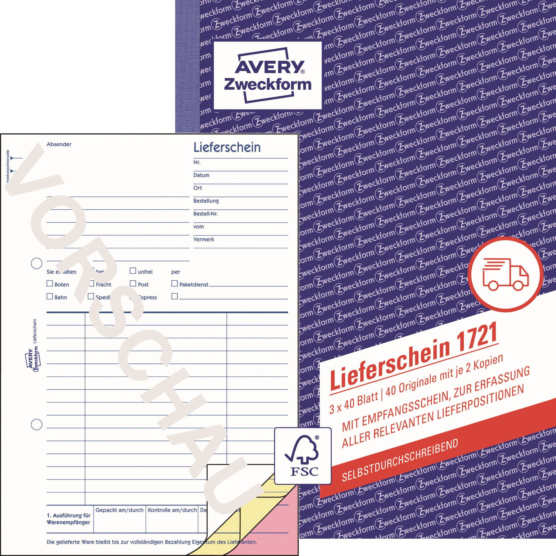 Lieferschein DIN A5 3x40Blatt