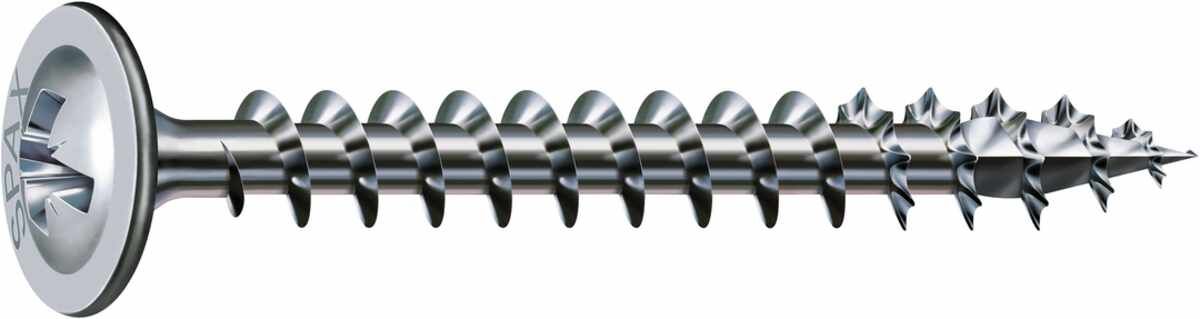 SPAX Universalschraube, 3,5 x 30 mm, 3000 Stück, Vollgewinde, Rückwandkopf, Kreuzschlitz Z2, 4CUT, WIROX - 0281010350302