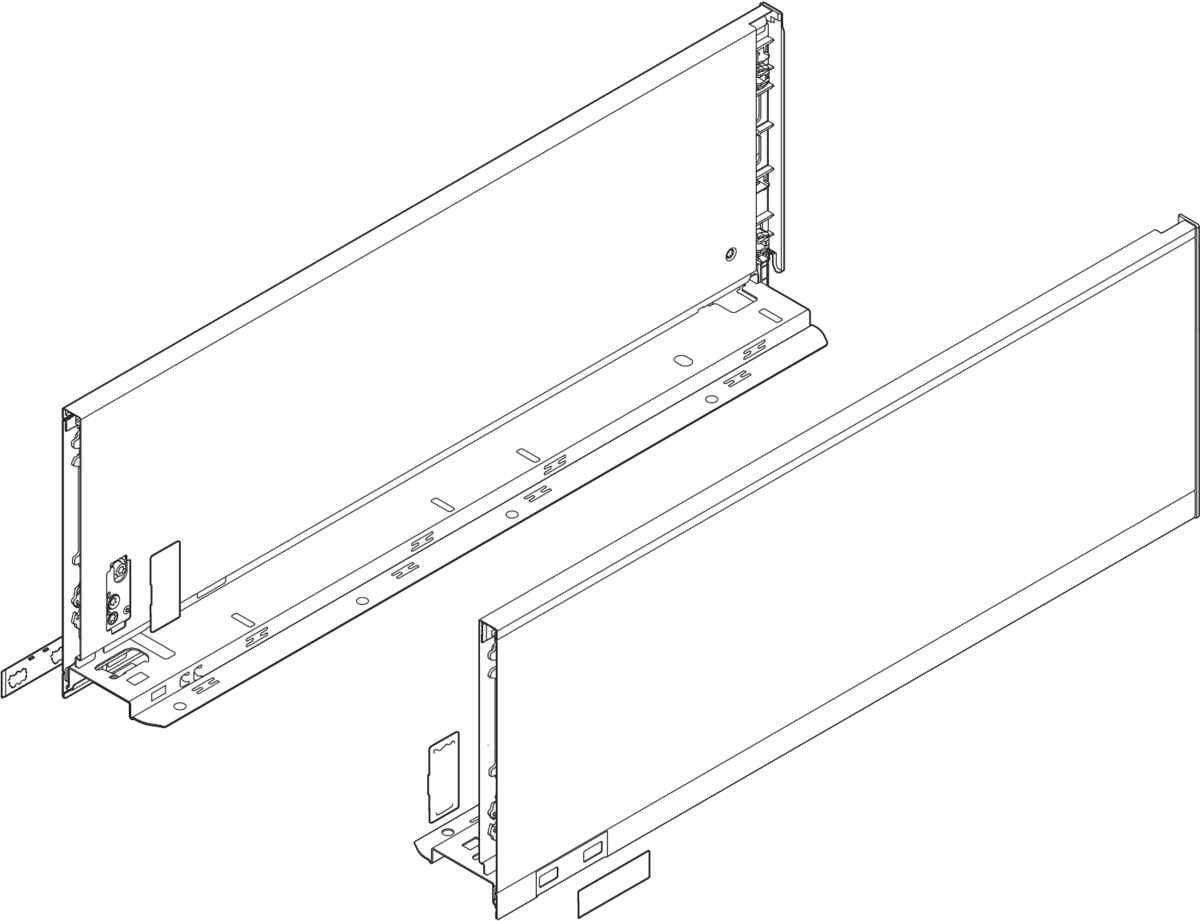 LEGRABOX Zarge, Höhe C (177 mm), NL=270 mm, links/rechts, für LEGRABOX pure, oriongrau matt