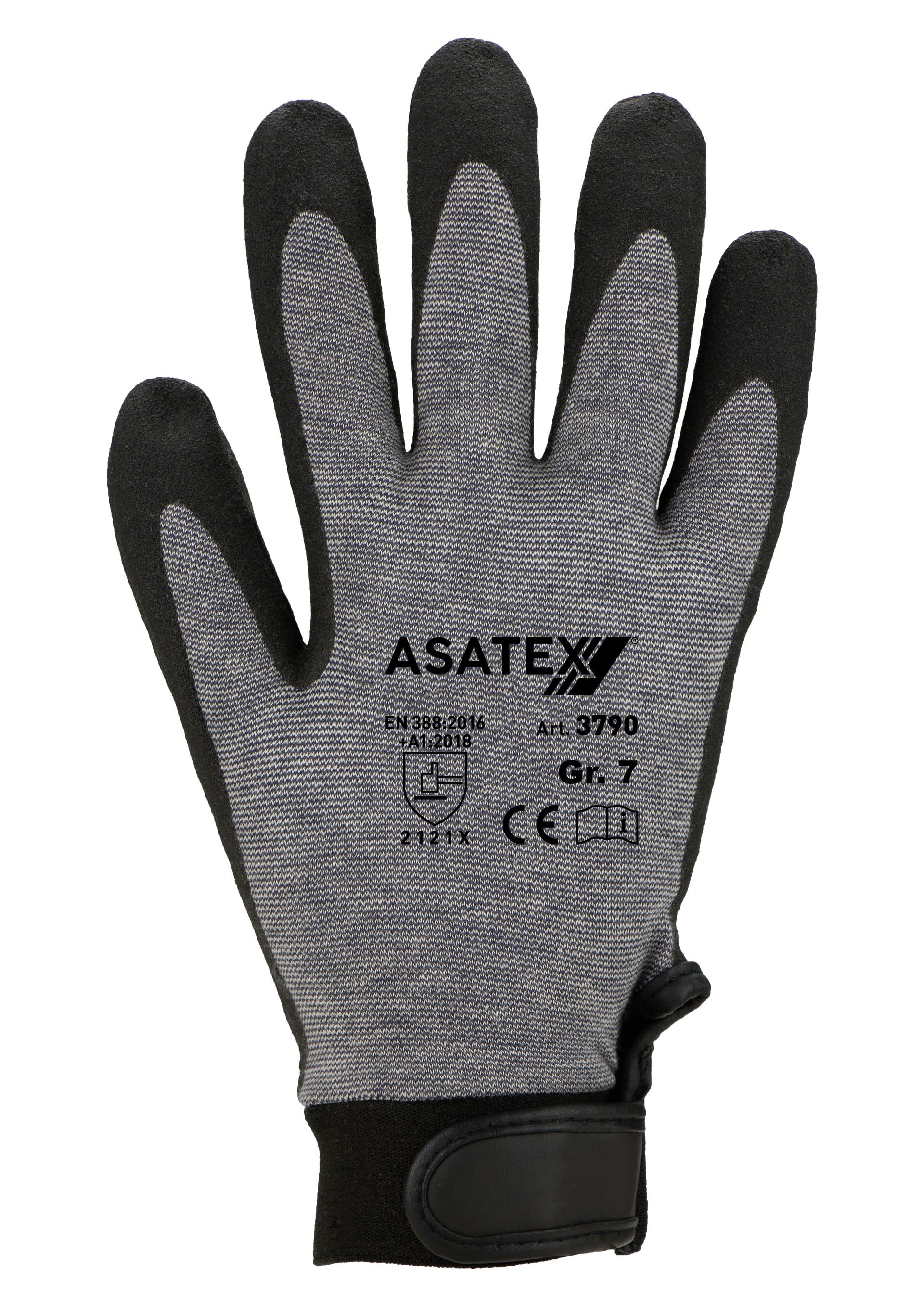 Feinstrick-Handschuh 3790 beschichtet, grau, Gr. 7