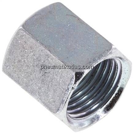 Überwurfmutter DN3, M 10 x 1, Bohrung 6,5mm, Stahl verzinkt