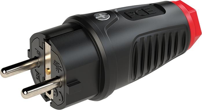 Schutzkontaktstecker IP54 Vollgummi+Erdungss. 16A / 250V AC / 3p (2P+E)
