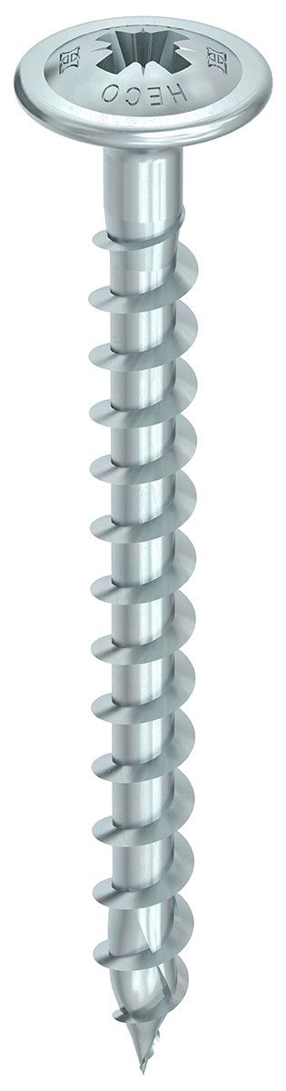 HECO-FIX-plus 4,0 x 40, Rückwandschraube, Pozi-Drive, Vollgewinde, verzinkt blau, A2K, gleitbeschichtet, 500 Stück, VARIANTA-Handwerkerverpackung