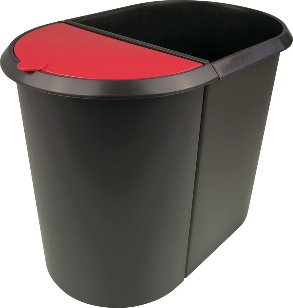 Papierkorb Duo-System schwarz/rot helit
