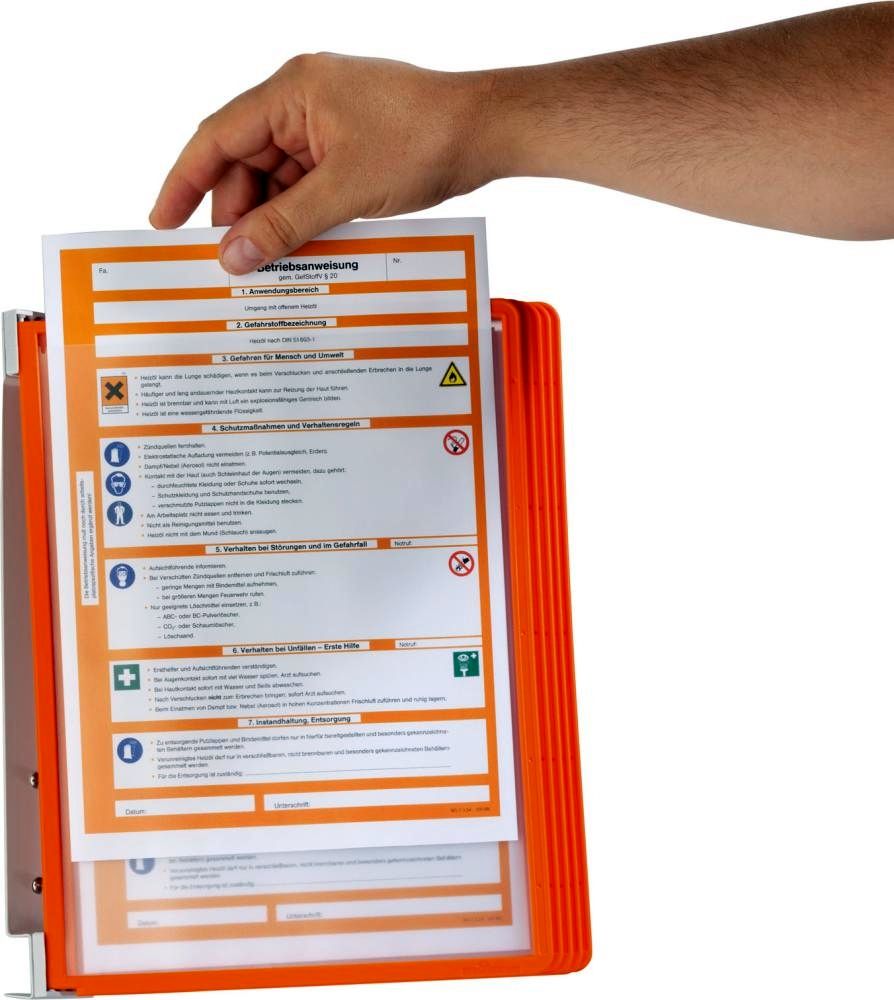 Sichttafelsystem orange, VE: 1 SET