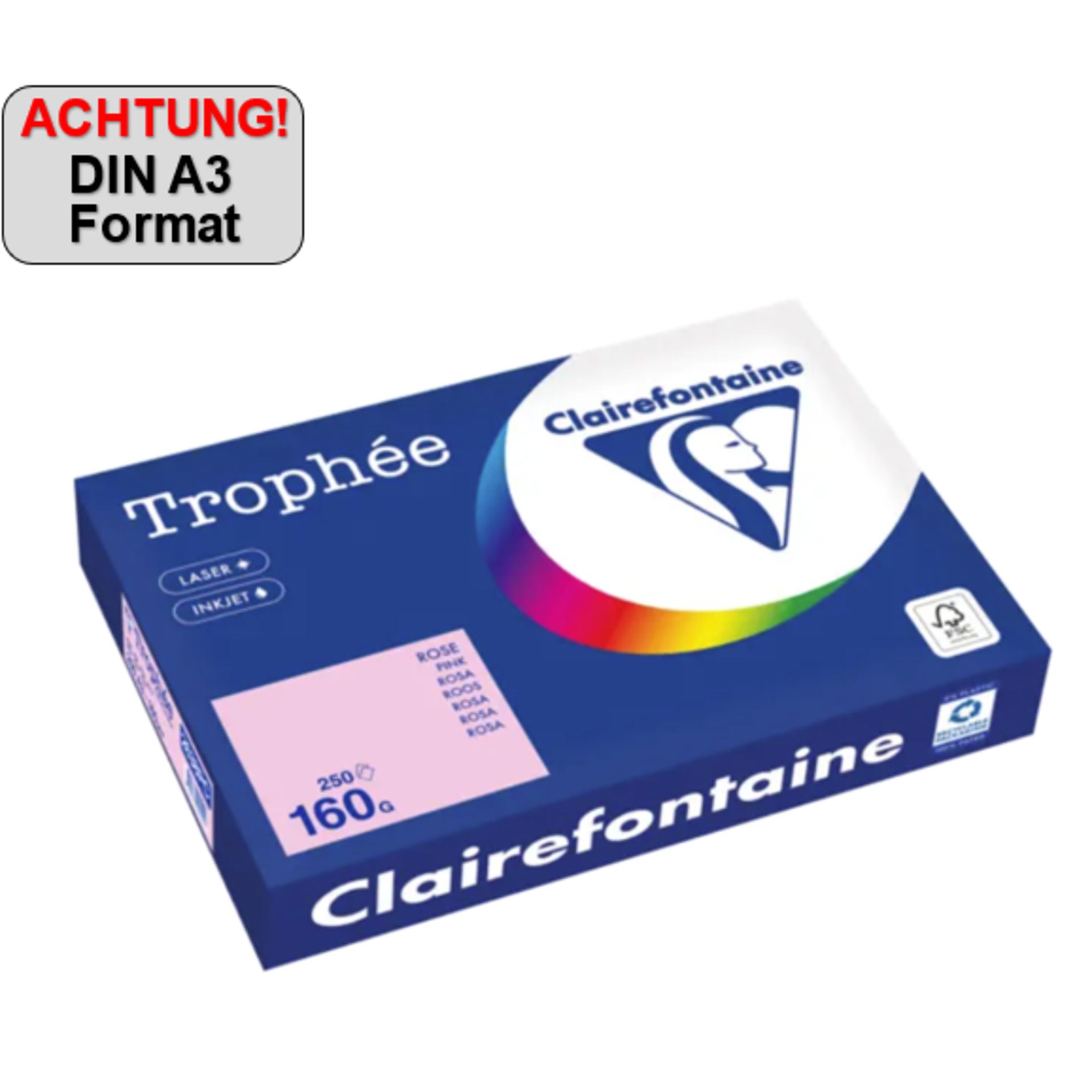 Kopierpapier A3 160g rosa 250Bl
