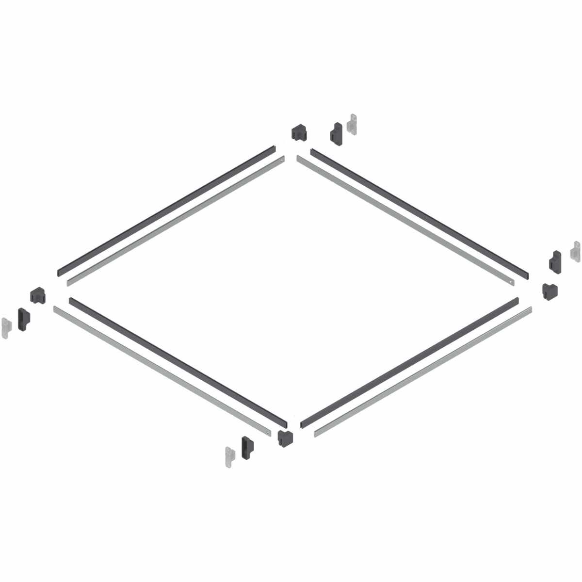 Metafile-Relingset 270-550 mm RAL 7037