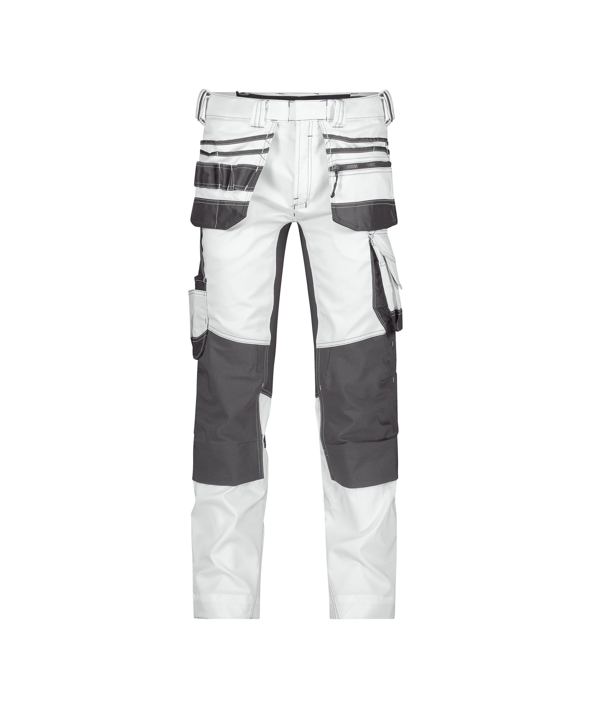 DASSY® Flux Painters - Stretch-Malerhose mit Holstertaschen und Kniepolstertaschen - weiß/anthrazitgrau, Gr. 54
