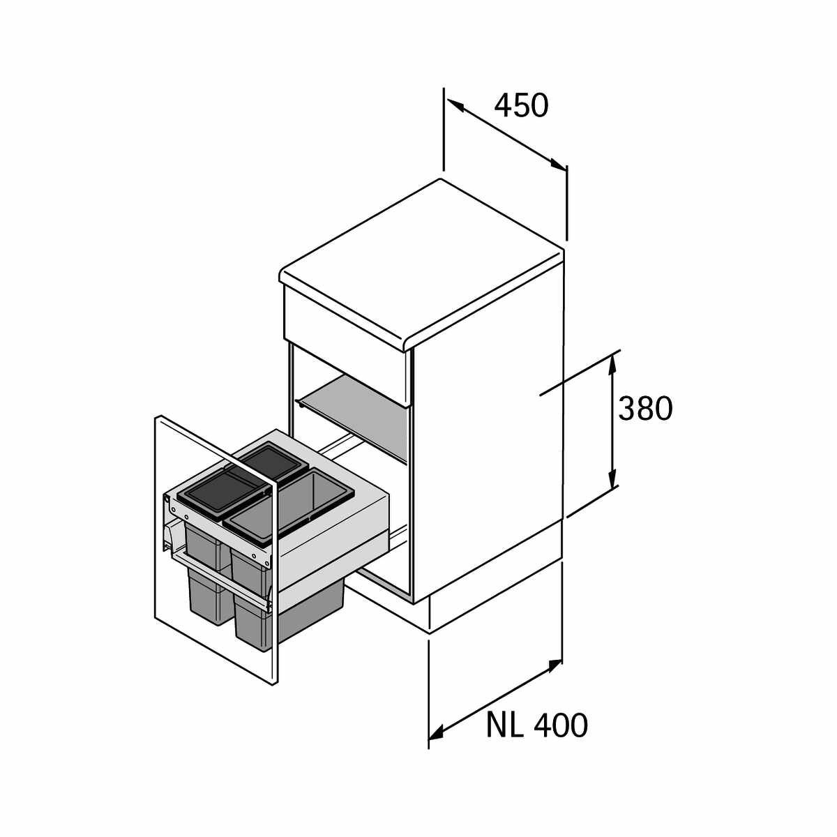 ABFALLSYSTEM FRAME F. AT NL 400/450