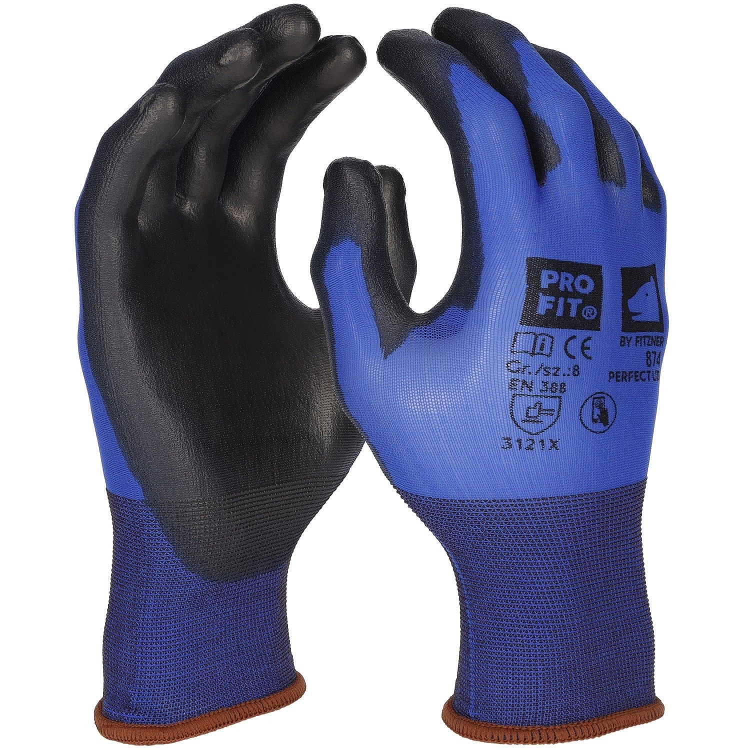 PU Handschuh "Perfect Lite",blau/schwarz, Touch-screen 10