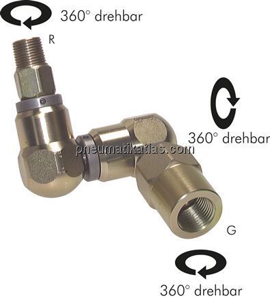 Z (3 Achsen)-Drehverschraubung R 3/8"(AG)-Rp 3/8"(IG)