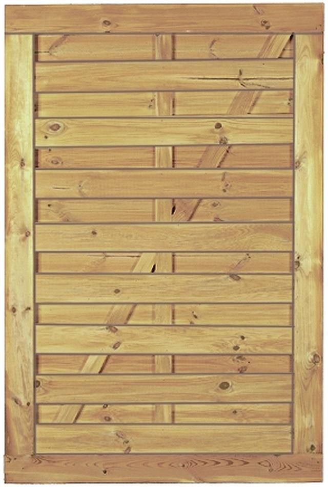 Maxi-Massiv-Tor 100x150cmRahmen 45/90 mm, kdi grünohne Beschlag, Lamellen geriffelt & geschraubt