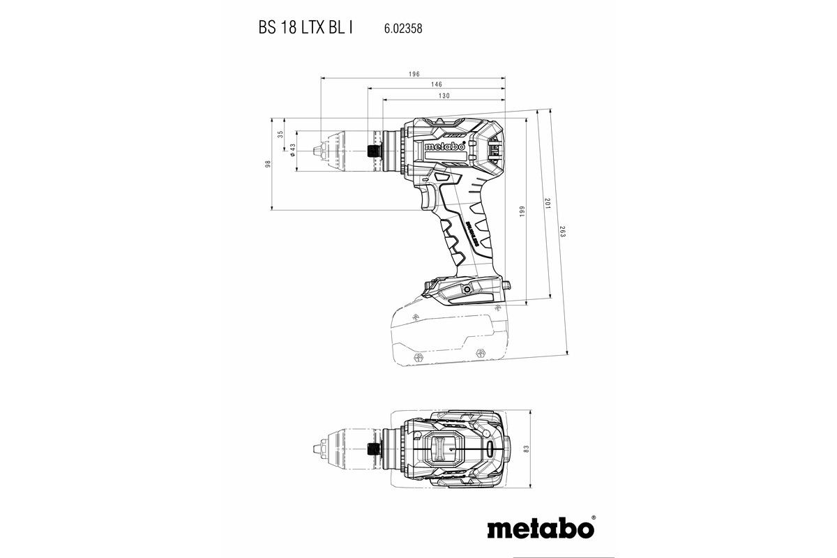 Akku-Bohrschrauber solo BS 18 LTX BL I Metabo ohne Akku ohne Ladegerät metaBOX