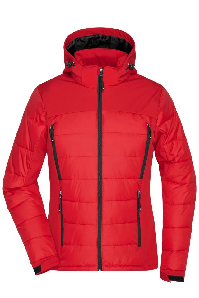 Ladies' Outdoor Hybrid Jacket Thermojacke in attraktivem Materialmix rot, Gr. XL