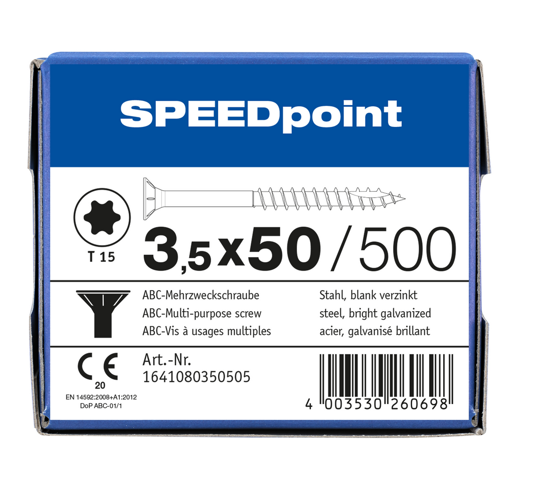 SPEEDpoint Mehrzweckschraube Senkkopf T-STAR TG