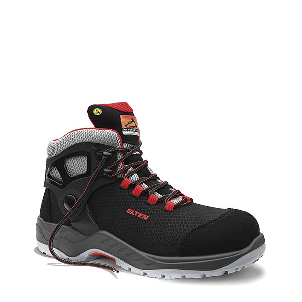 Sicherheitsschnürstiefel ARTURO black-red Mid ESD S3S, Gr. 38