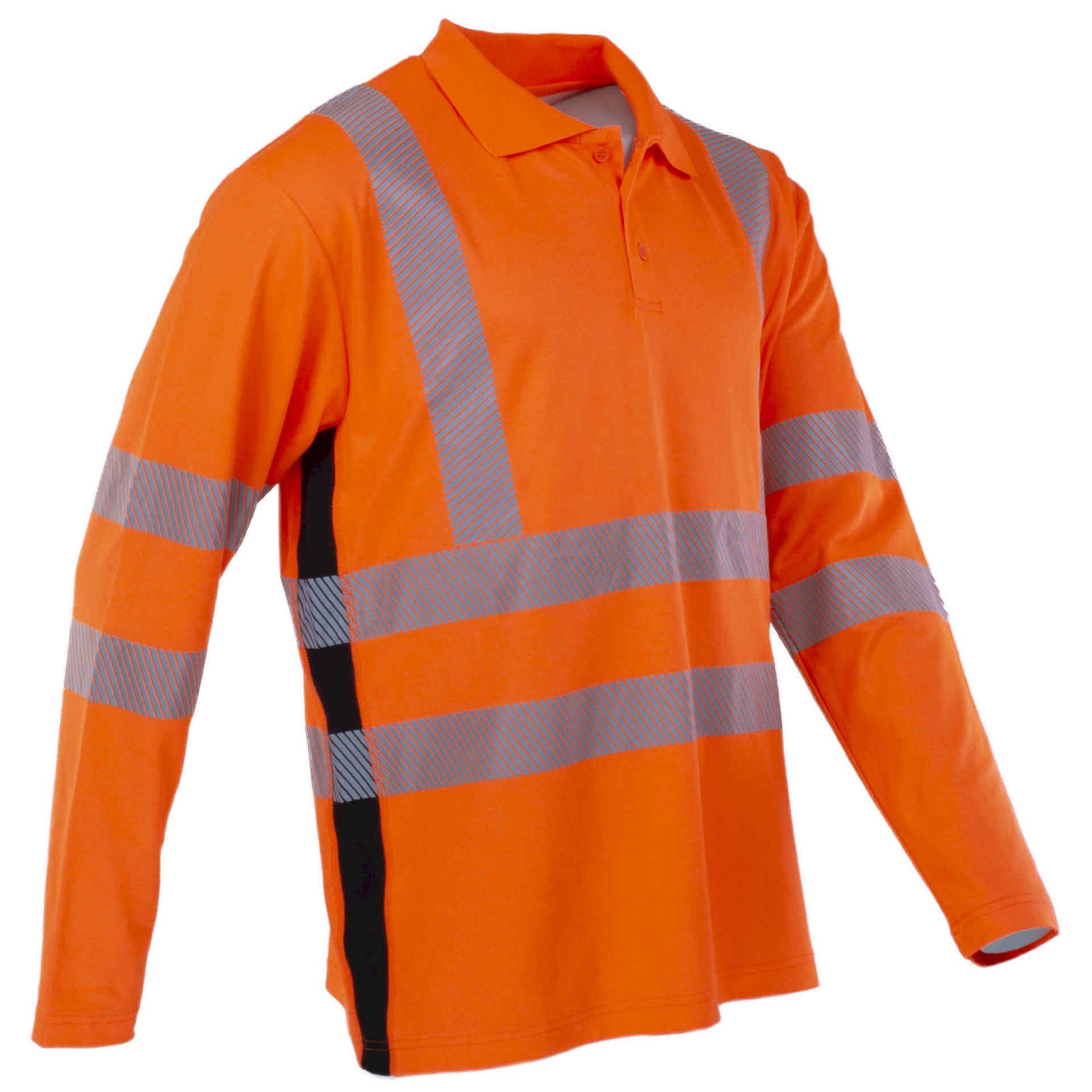 PREVENT® Premium Warnschutz Langarm-Poloshirt PTW-POLO-L, leuchtorange, Gr. S