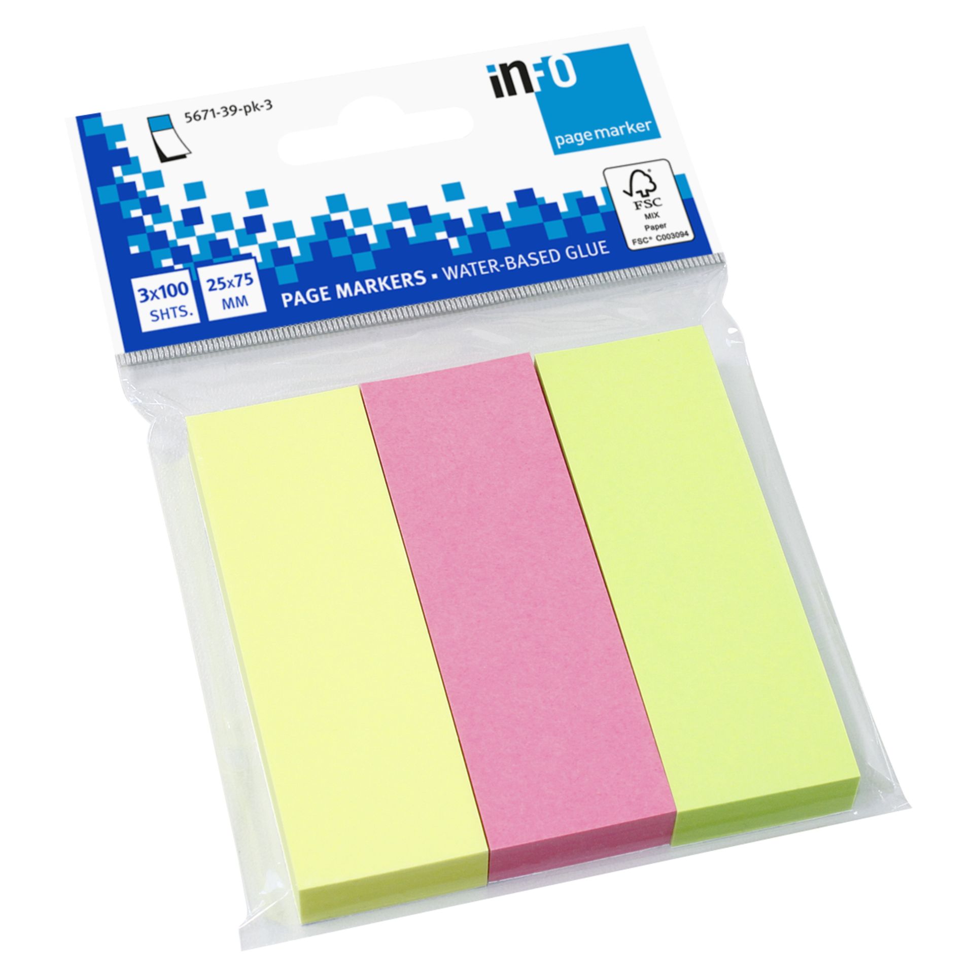 Haftmarker 25x75mm 100Bl sort 3St