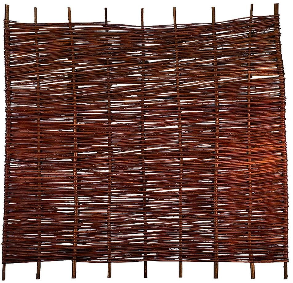 ASO Weidengeflechtzaun 180 x 180 cm geflochten auf Haselnußruten